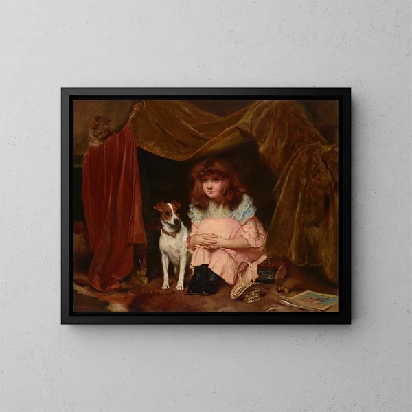 Una baita in legno - Charles Burton Barber — quadro incorniciato alla parete