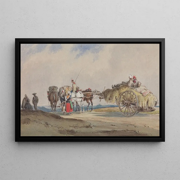 Charles Cooper Henderson - A Hay Wagon Drawn by Four Horses.webp