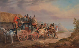 Charles Cooper Henderson - Mail Coaches on the Road the Quicksilver DevonportLondon Royal Mail about to Start with a new Te.webp