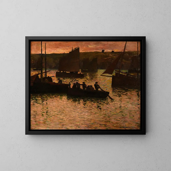 Nel porto - Charles Cottet — quadro incorniciato alla parete
