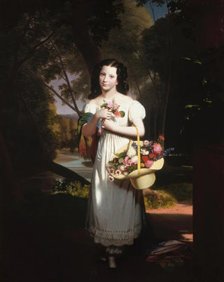 Charles Cromwell Ingham - Little Girl with Flowers Amelia Palmer.webp