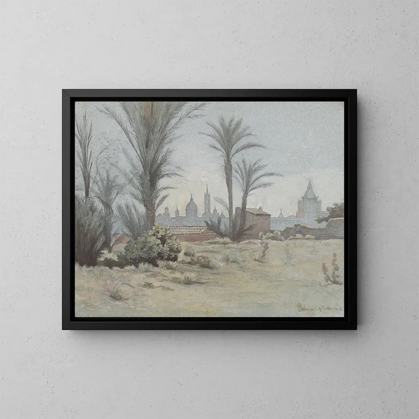 Vista di Palermo - Charles Damour — quadro incorniciato alla parete