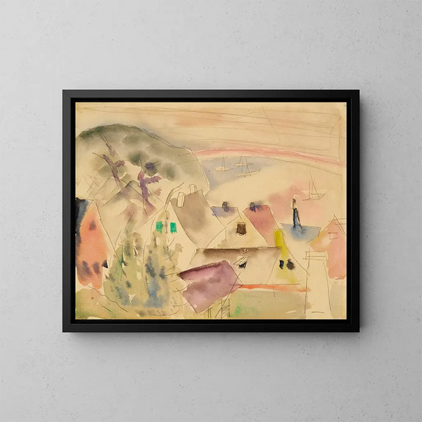 Tetti delle case sul mare - Charles Demuth — quadro incorniciato alla parete