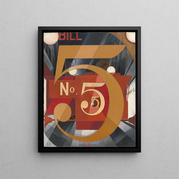 J'ai vu il numero 5 in oro - Charles Demuth — quadro incorniciato alla parete