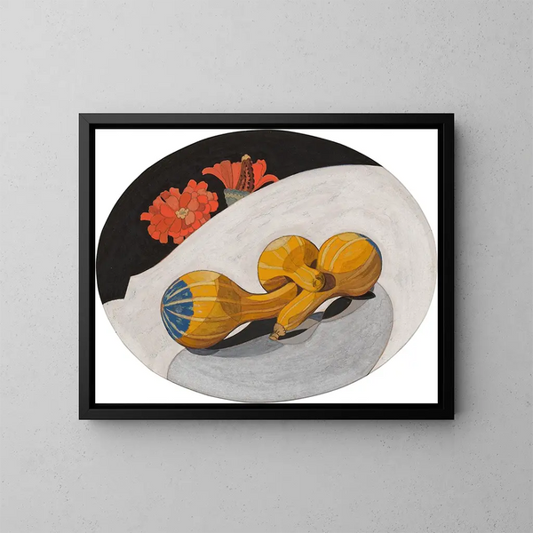 Zucche e zinnie - Charles Demuth — quadro incorniciato alla parete