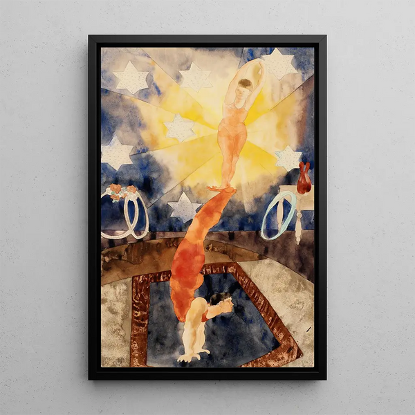 Due acrobati in collant rossi - Charles Demuth — quadro incorniciato alla parete