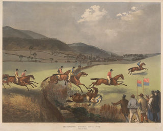 Charles Denton - Abergavenny Steeple Chase Taking the Brook  Dearest Mae The Nun Pontiff General Physician Thurgarton Ploughboy.webp