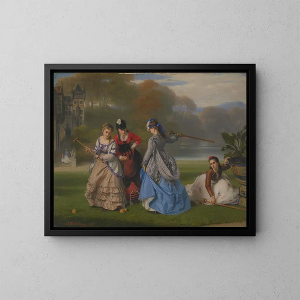 Giocatori di croquet - Charles Édouard Boutibonne — quadro incorniciato alla parete