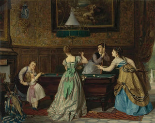 Donne che giocano a biliardo - Charles Édouard Boutibonne — vista dell’opera