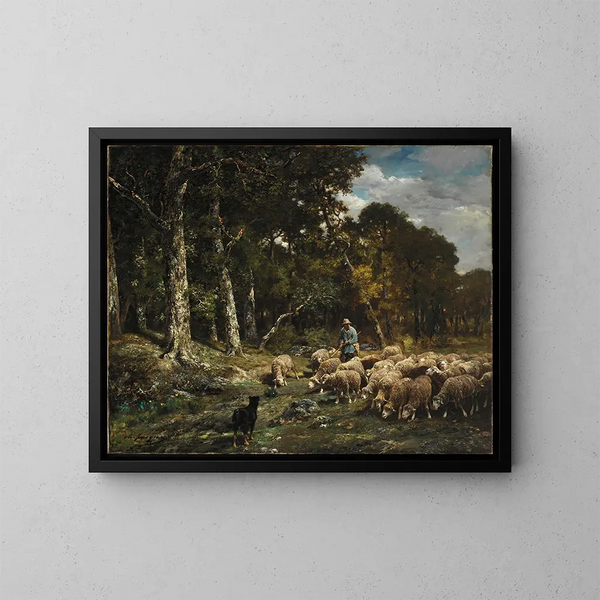 Le Troupeau - Charles Émile Jacque — quadro incorniciato alla parete