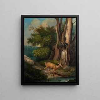 Charles Ferdinand Wimar - A Woodland Scene with Deer.webp