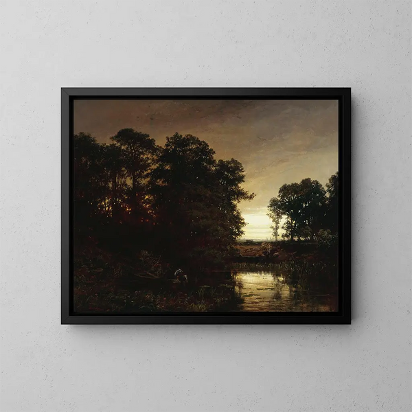 Paesaggio sul bordo dell'acqua - Charles François Daubigny — quadro incorniciato alla parete