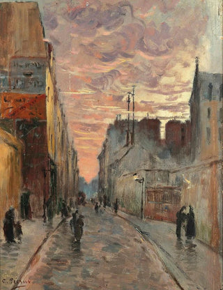 Charles Franois Pcrus - A Bustling Street At Dusk.webp
