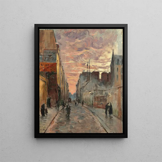 Charles Franois Pcrus - A Bustling Street At Dusk.webp