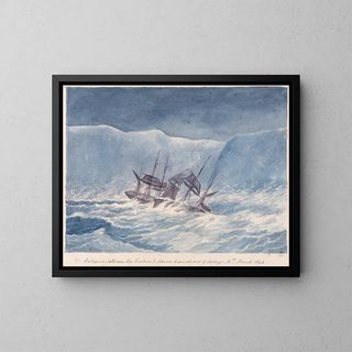 Charles Hamilton Smith - Collision Between the Erebus  Terrror to Windward of Icebergs 13th March 1842.webp
