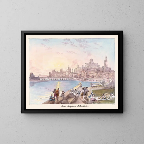 Cordova che sovrasta il Guadalquivir - Charles Hamilton Smith — quadro incorniciato alla parete