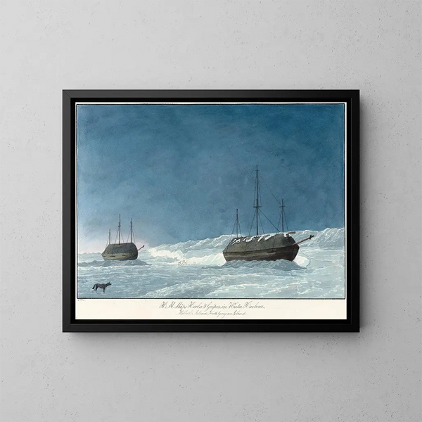I navi H M Hecla e Griper nel porto invernale - Charles Hamilton Smith — quadro incorniciato alla parete