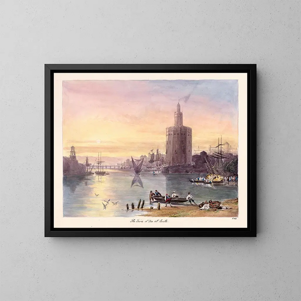 La Tour d'Or à Séville - Charles Hamilton Smith — quadro incorniciato alla parete
