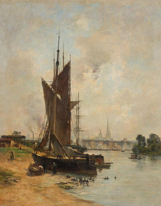 Charles Lapostolet - Hafenszene an der Seine in Rouen.webp
