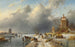Paesaggio invernale con personaggi sul ghiaccio - Charles Leickert — vista dell’opera