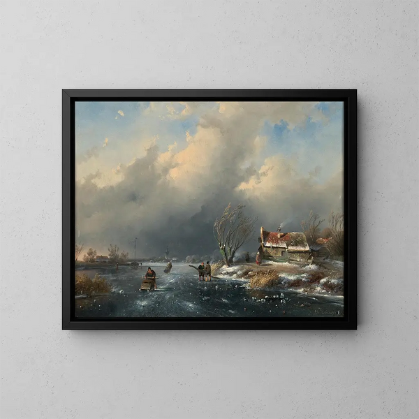 Pattinatori sul ghiaccio - Charles Leickert — quadro incorniciato alla parete