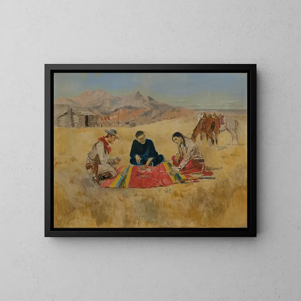 Le Jeu de Poker - Charles Marion Russell — quadro incorniciato alla parete