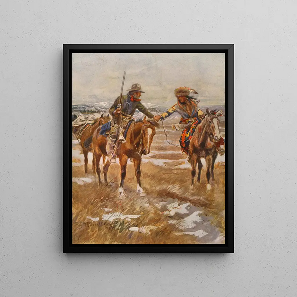 La réunion - Charles Marion Russell — quadro incorniciato alla parete