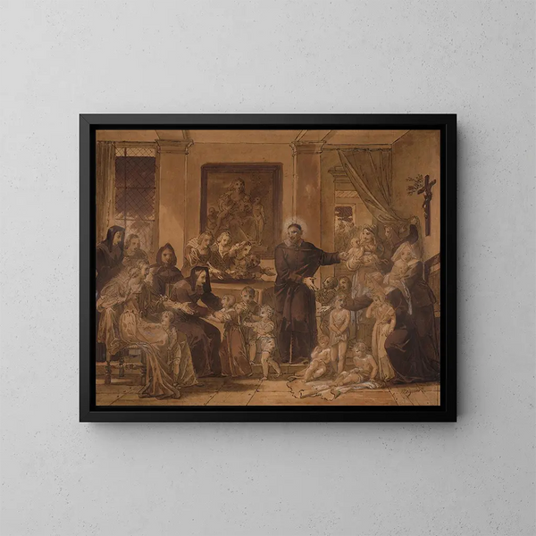 Saint Vincent de Paul nella corte di Luigi XIII - Charles Meynier — quadro incorniciato alla parete