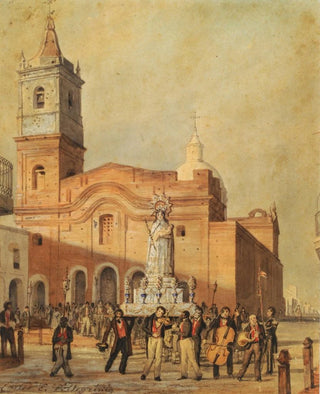 Charles Pellegrini - Iglesia de Santo Domingo procesin de Nuestra Seora del Rosario 1830.webp