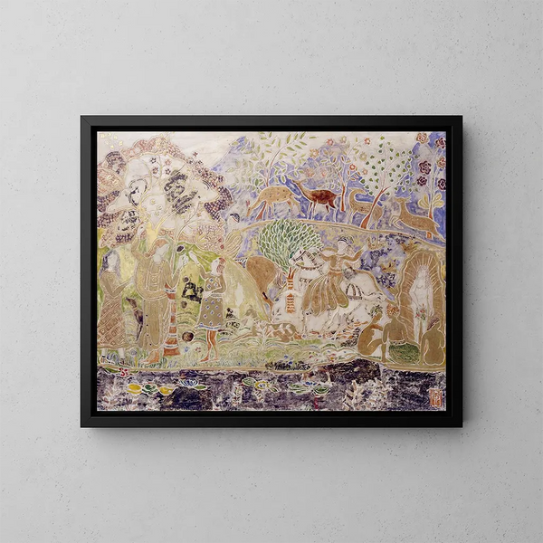 Figures et cerfs - Charles Prendergast — quadro incorniciato alla parete