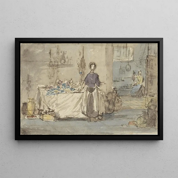 Interno di Cucina - Charles Rochussen — quadro incorniciato alla parete