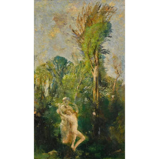 Charles Sims - A Wood Nymph With A Statue Of Pan.webp