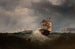 Navi al largo della costa in mare agitato NY - Charles T. Dix — vista dell’opera