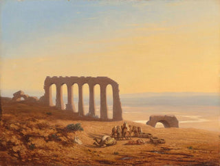 Charles Thodore Frre - A Bedouin encampment surrounded by ruins.webp