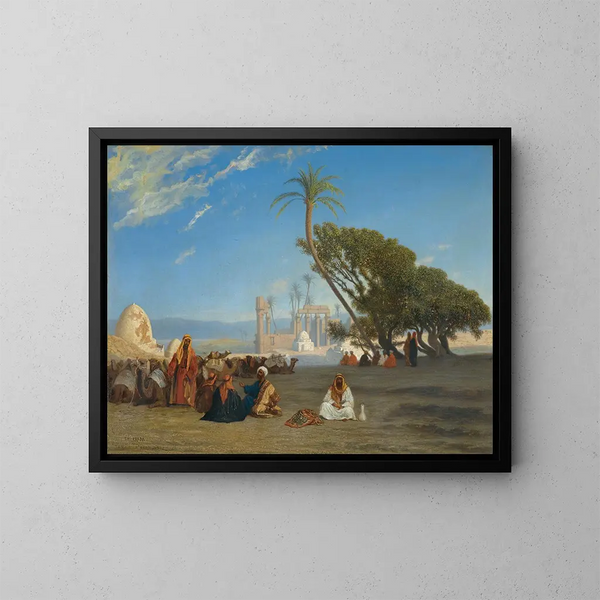 Sosta nel deserto - Charles Théodore Frère — quadro incorniciato alla parete