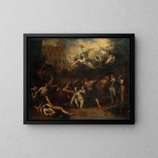 Charles Thvenin - Mort de M de Pelleport qui sinterposait pour sauver M de Losme officier de la Bastille devant lHtel de Ville le 14 juillet 1789 Rvolution.webp