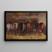 Cavalli nell' stalla - Charles Tschaggeny — quadro incorniciato alla parete