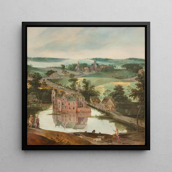 Château dans un paysage avec un berger - Jacob Grimmer