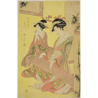 Chbunsai Eishi - Beauties Parodying the Seven Sages A Selection of Younger Courtesans Shichi kenjin yatsushi bijin shinzo zoroe Miyagawa of the Matsubaya.webp