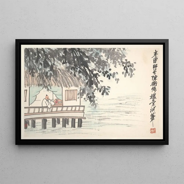 Atelier al bordo dell'acqua - Chen Hengke — quadro incorniciato alla parete