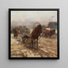 Cavallo e carro sulla strada del villaggio - Alfred Von Wierusz — quadro incorniciato alla parete