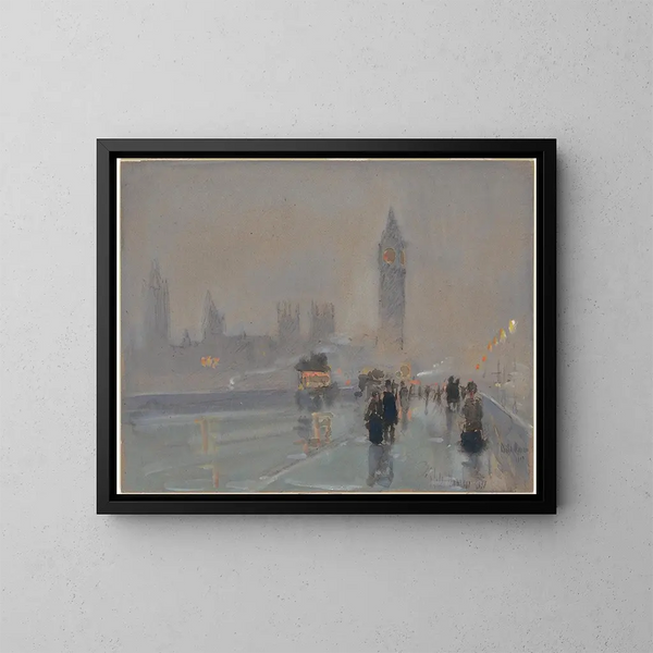 Il Palazzo di Westminster e Big Ben - Childe Hassam — quadro incorniciato alla parete