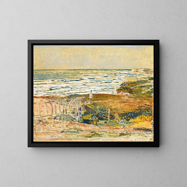 Pescatore di Montauk - Childe Hassam — quadro incorniciato alla parete