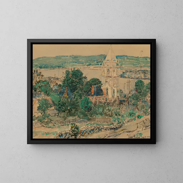 Studio per il rivestimento della Prima Chiesa Battista di Gloucester - Childe Hassam — quadro incorniciato alla parete