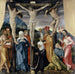 Cristo crocifisso con i santi ladroni e una donatrice femminile - Hans Baldung — ambientato in un interno