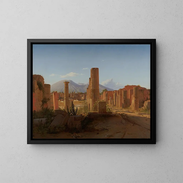 Le Forum de Pompéi avec le Vésuve au loin - Christen Købke — quadro incorniciato alla parete