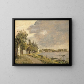 Christen Kbke - View of Dosseringen near the Suburb sterbro outside Copenhagen Cloudy Sky.webp