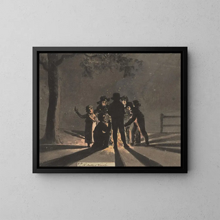 Christiaan Andriessen - Children clustered around a Saint Martins bonfire.webp