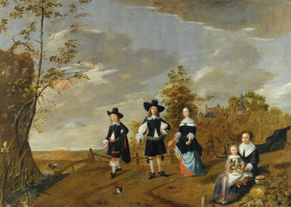 Christiaen van Couwenbergh - A Family Portrait In a Landscape Before Casteel Dursteede.webp