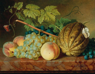 Christiaen van Pol - Fruit still life with a wasp and butterflies.webp